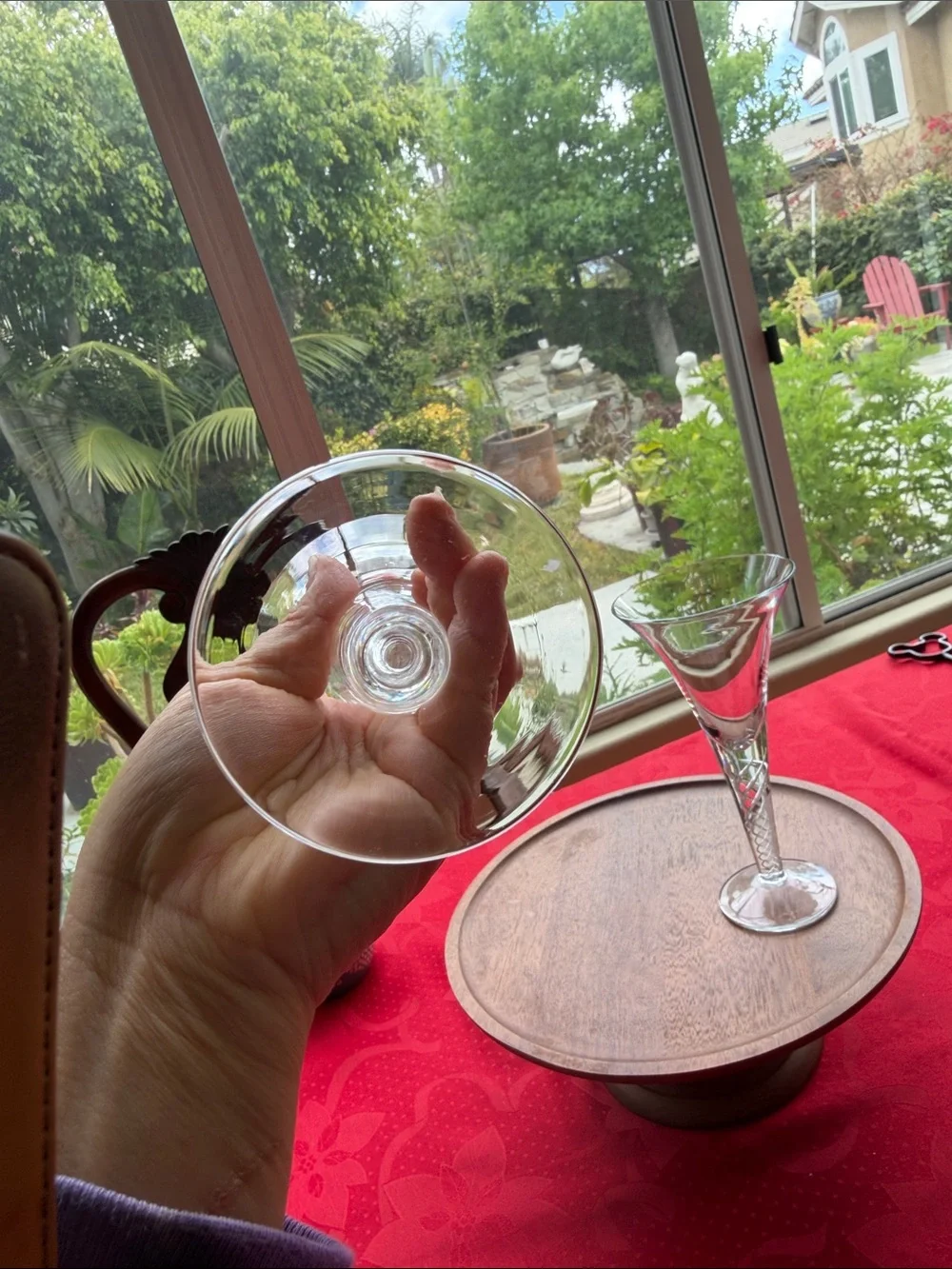 Set of Two vintage  air twist  Stem wine glass